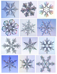 Snow flake crystals, example of scalar energy in everyday life.