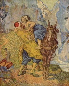 Painting, The Good Samaritan by Vincent Van Gogh - the Good Samaritan followed his conscience and helped the man who was attacked by robbers.